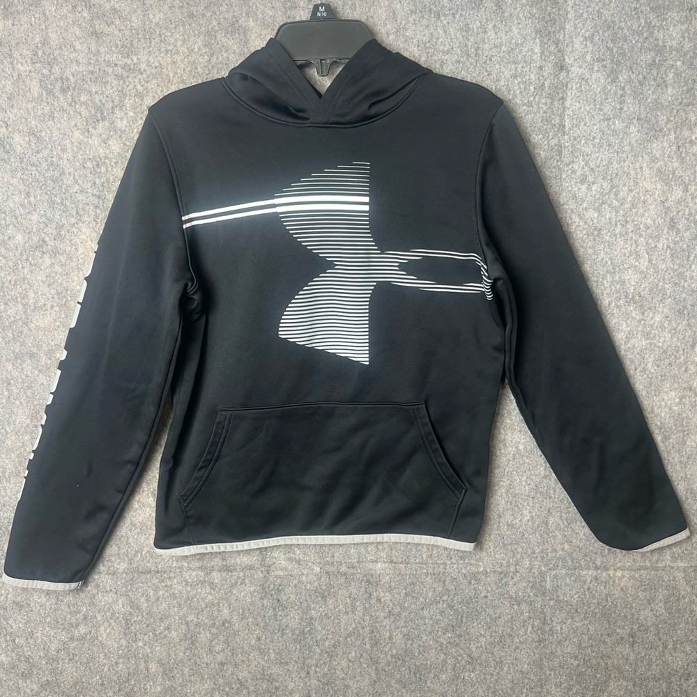 Under Armour Youth Large loose fit Black graphic‎ logo Hoodie pullover